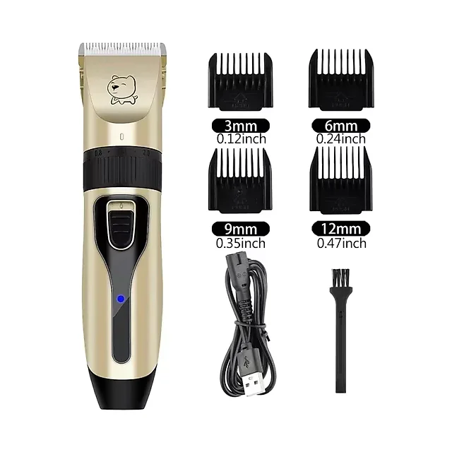 Dog Clippers Cordless, USB Rechargeable Dog Hair Clippers with Guide Combs, Quiet Pet Grooming Trimmer for Dogs & Cats