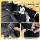 Dog Car Seat for Small Dogs, Center Console Dog Seat with Safety Leash, Soft Cushion & Adjustable Straps, Portable Pet Booster, Black