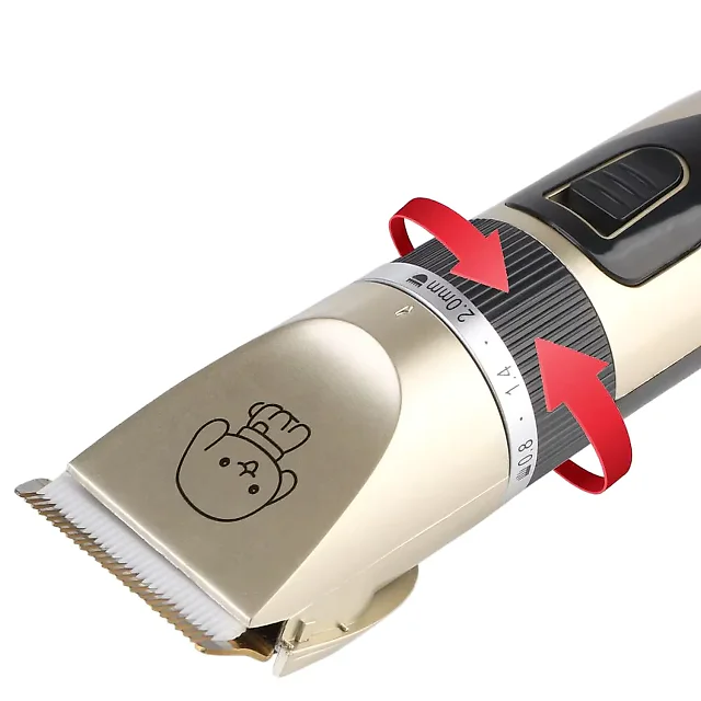 Dog Clippers for Grooming, Cordless Rechargeable Low-Noise Pet Hair Trimmer with Guide Combs for Dogs & Cats, Gold