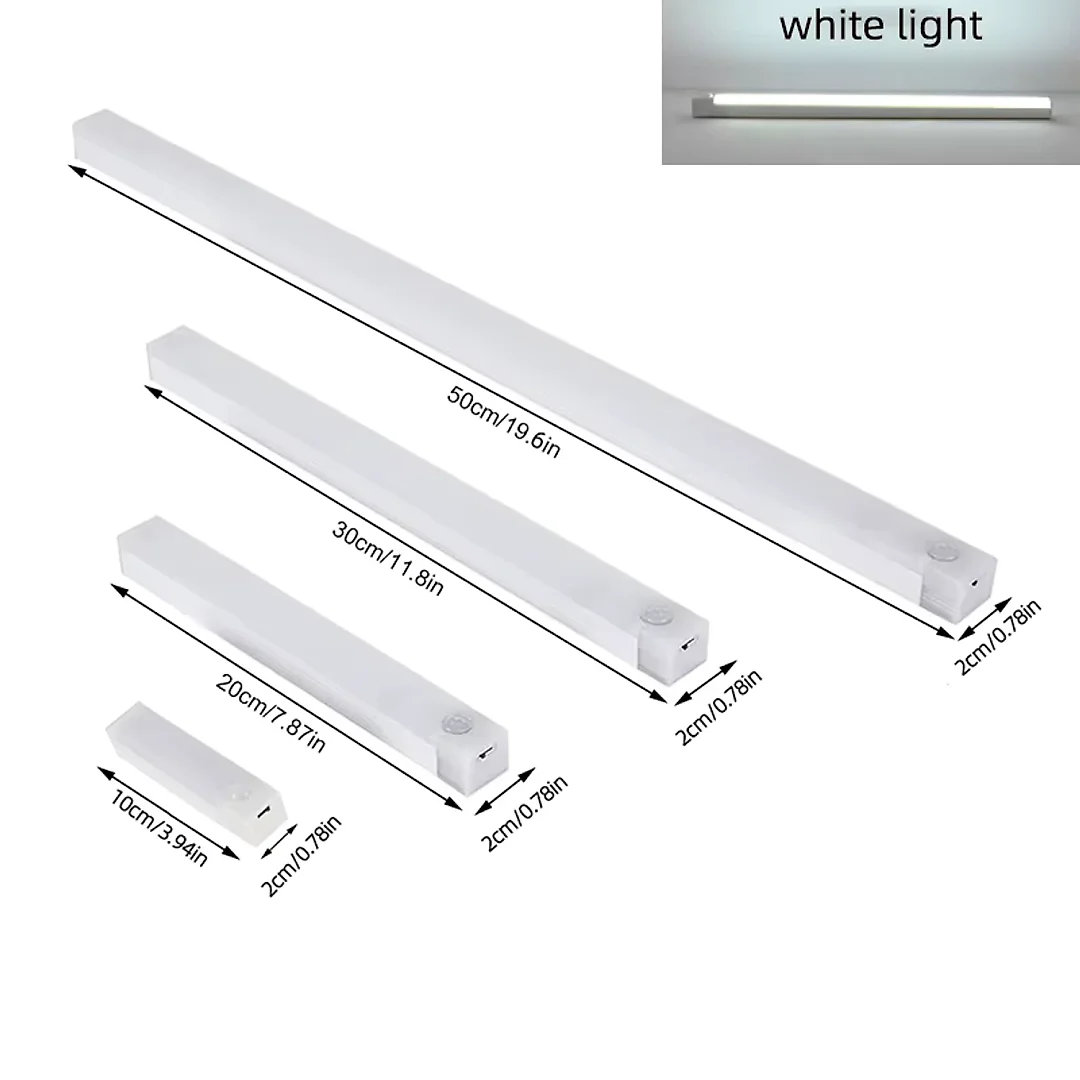 Motion Sensor Closet Light, Rechargeable Under Cabinet Lighting Wireless, USB-C LED Light Bars with 3 Color Temperatures, 2-Pack or 4-Pack