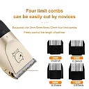 Dog Clippers Cordless, USB Rechargeable Dog Hair Clippers with Guide Combs, Quiet Pet Grooming Trimmer for Dogs & Cats