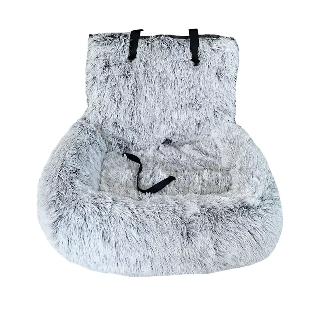 Dog Car Seat Bed for Back Seat, Plush Washable Fleece Pet Car Bed with Removable Cover for Medium & Large Dogs