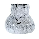 Dog Car Seat Bed for Back Seat, Plush Washable Fleece Pet Car Bed with Removable Cover for Medium & Large Dogs