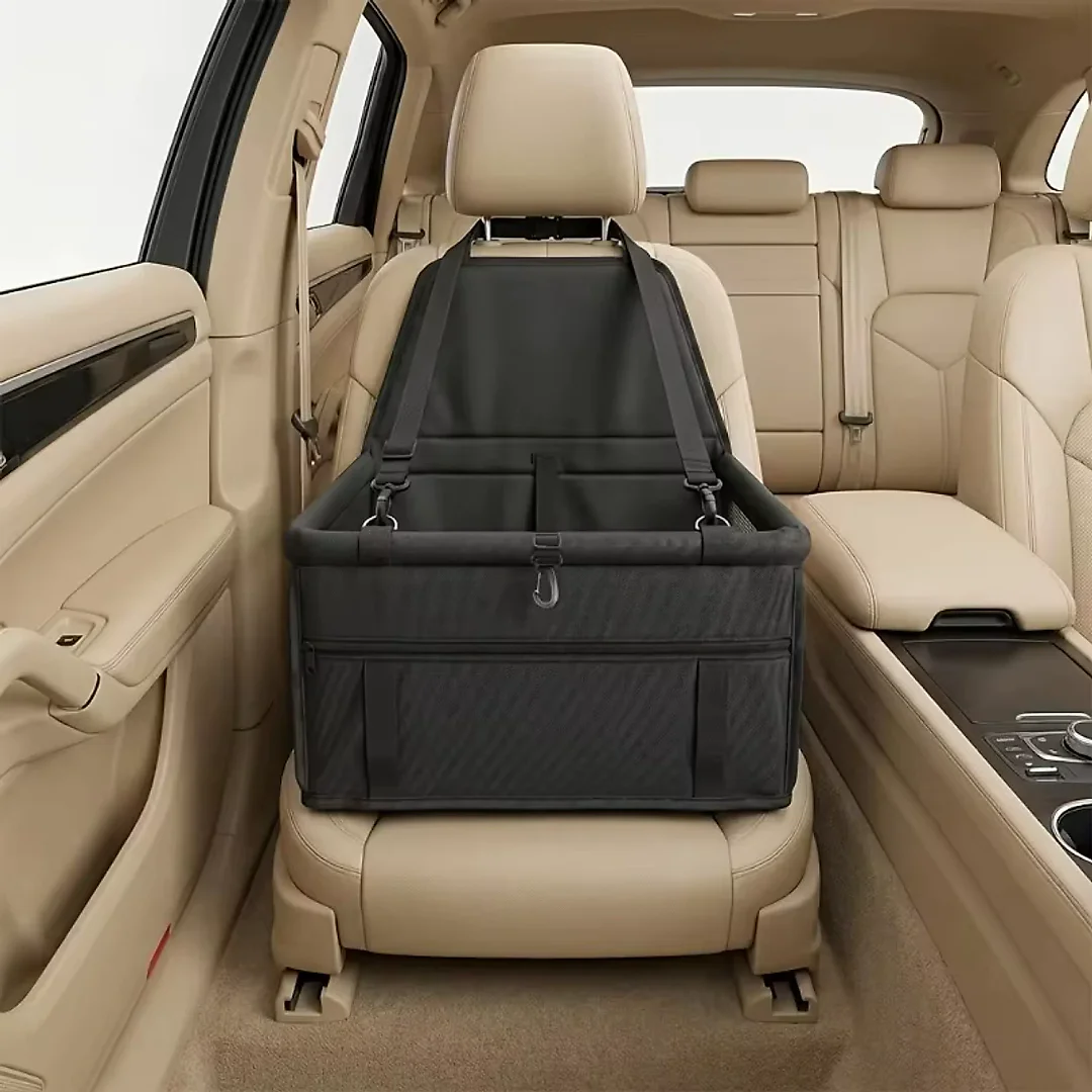 Dog Booster Seat for Car, Oxford Pet Car Seat for Small Dogs & Cats with Breathable Mesh & Adjustable Safety Straps, Black
