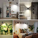 Double Head Wall Reading Light, Rechargeable Battery Operated LED Wall Sconce with Remote & Touch, 360 Degree Rotating Bedside Lamp