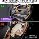 Dog Car Bed for Back Seat, Waterproof Dog Hammock Extender with Nest-Style Sides & Mesh Pocket, Scratchproof Seat Cover