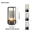 Cordless Lantern Table Lamp, Rechargeable LED Touch Lamp in Lantern or Slim Dome Style, Dimmable Battery Operated Lamp for Restaurant & Bedroom
