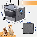 Dog Car Seat with Mesh Safety Cover, Waterproof Pet Booster Seat for Small & Medium Dogs, Stable Back Seat Travel Bed, Gray