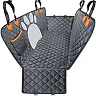 Dog Car Hammock with Mesh Window, Waterproof Dog Seat Cover for Back Seat with Side Flaps & Zippers for Cars, Trucks & SUVs