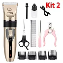 Dog Grooming Kit with Clippers, Rechargeable Cordless Dog Clippers with Guide Combs, Scissors & Nail Clipper Options for Dogs & Cats