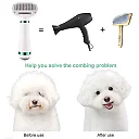 Dog Dryer Brush 2-in-1, Quiet Pet Hair Dryer with Slicker Comb & 4 Heat Settings for Dogs & Cats, US Plug