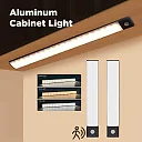 Ultra Slim Under Cabinet Lighting, Battery Operated Rechargeable Motion Sensor LED Bar with Magnetic Mount, 3 Colors & Dimming, USB-C