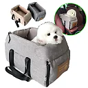 Dog Car Seat for Small Dogs, Center Console Booster Seat with Safety Tether, Portable Pet Car Seat & Carrier for Small Dogs & Cats