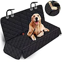 Dog Seat Cover for Back Seat, Waterproof Nonslip Dog Hammock for Car, Scratchproof Rear Seat Protector for Cars, Trucks & SUVs, Black