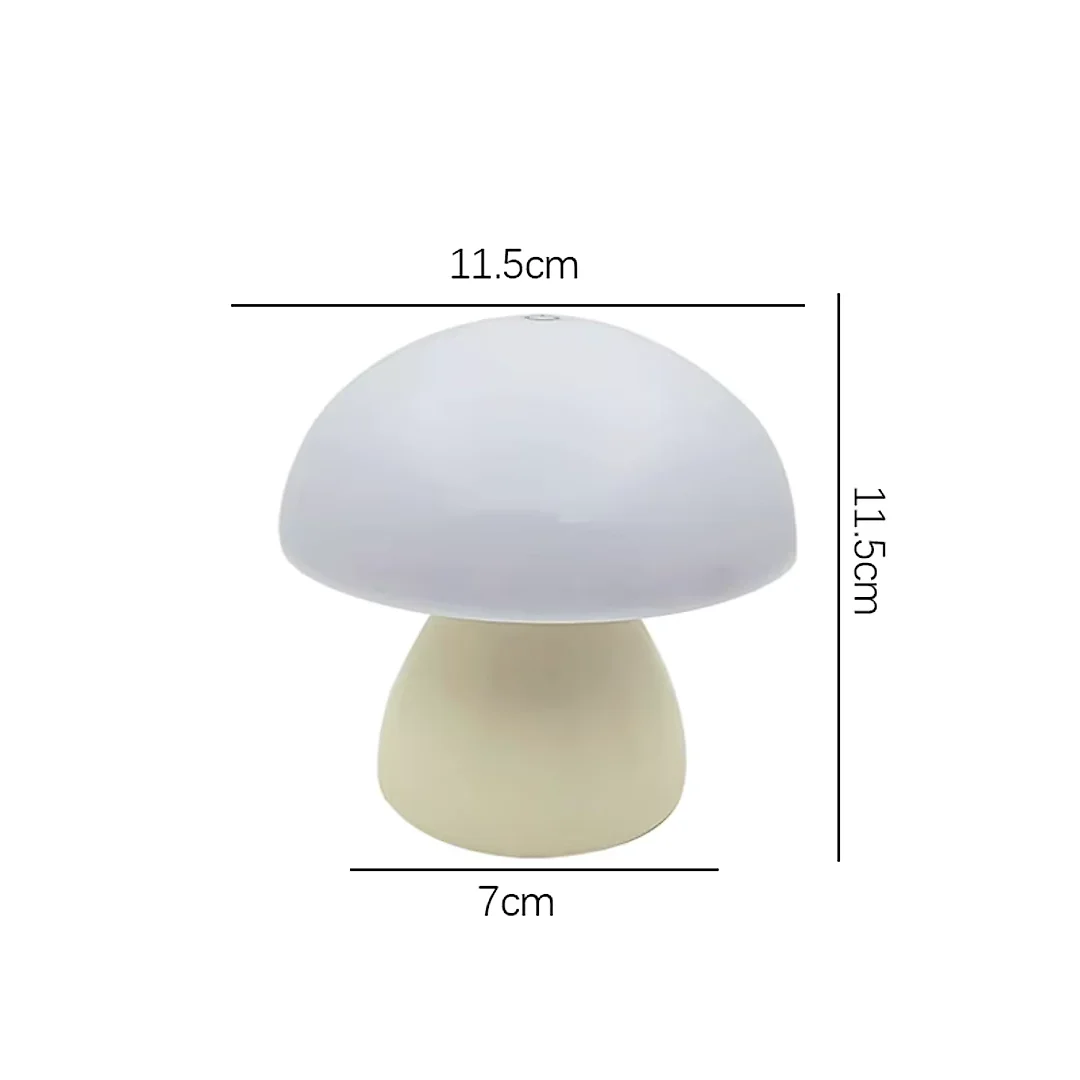 Mushroom Lamp, Cordless Rechargeable Mini Table Lamp with Touch Control, Battery Operated LED Night Light for Bedroom, Nursery & Cafe