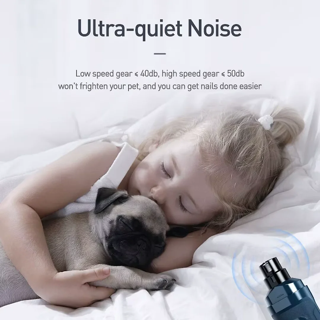 Dog Nail Grinder for Large Dogs, Powerful Rechargeable Nail Trimmer with 3 Grinding Ports for Small, Medium & Large Dogs