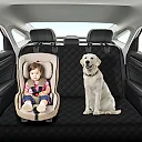 Dog Seat Cover for Back Seat, Waterproof Nonslip Dog Hammock for Car, Scratchproof Rear Seat Protector for Cars, Trucks & SUVs, Black
