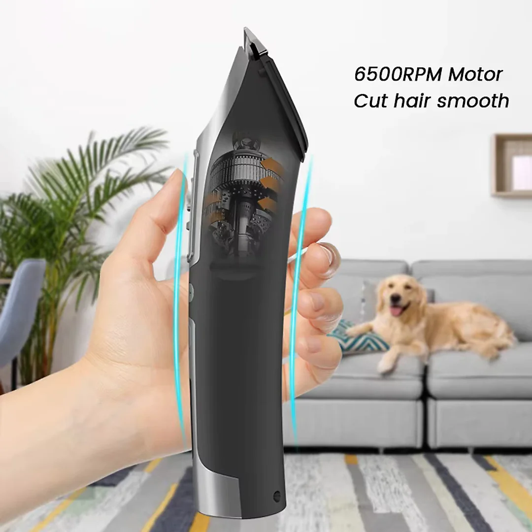 Professional Dog Clippers for Thick Coats, High-Power Cordless Dog Grooming Clippers with Detachable Blade & Digital Display