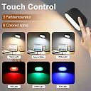 RGB Wall Light with Remote, Rechargeable Battery Operated LED Wall Sconce, 360 Degree Rotating Color Changing Night Light, White