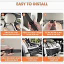 Elevated Dog Car Seat for Small Dogs, Console Booster Seat with Metal Frame & Removable Washable Cover, Portable Pet Travel Bed