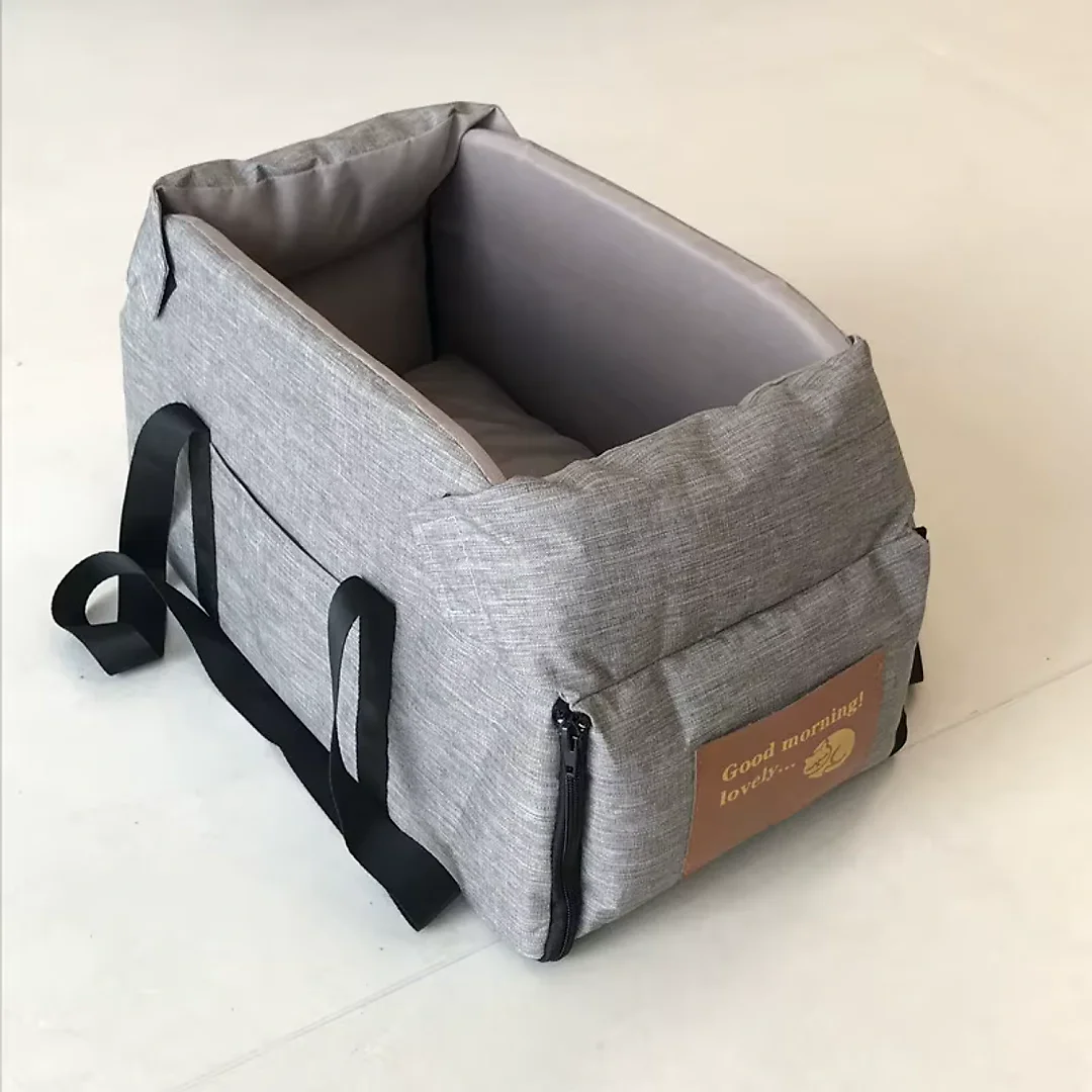 Dog Car Seat for Small Dogs, Center Console Booster Seat with Safety Tether, Portable Pet Car Seat & Carrier for Small Dogs & Cats