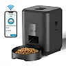 Automatic Cat Feeder with Timer, Programmable Pet Food Dispenser with LCD Display for Cats & Dogs, Wi-Fi App or Button Control