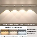 Rechargeable Under Cabinet Lights 2-Pack, Wireless Motion Sensor LED Light Bars with 3 Color Modes for Kitchen, Closet & Stairs