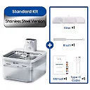 Wireless Cat Fountain Stainless Steel 2.5L, 4000mAh Battery Operated Pet Water Fountain with Motion Sensor, Quiet & Cordless