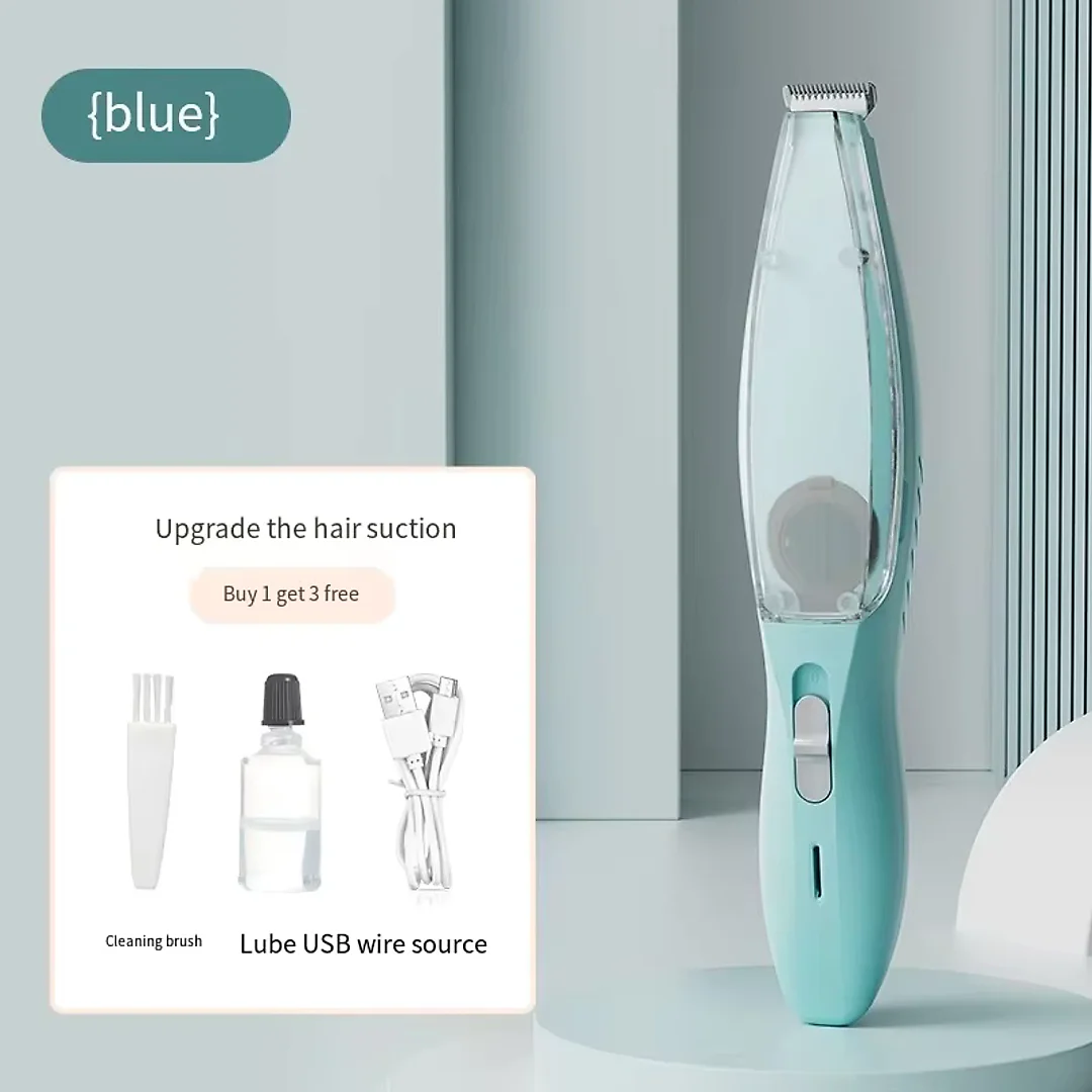Dog Paw Trimmer with Hair Suction, 2-in-1 Rechargeable Pet Trimmer for Paws, Ears & Face, Low-Noise & Mess-Free Grooming