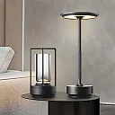 Cordless Lantern Table Lamp, Rechargeable LED Touch Lamp in Lantern or Slim Dome Style, Dimmable Battery Operated Lamp for Restaurant & Bedroom