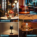Cordless Table Lamp, Rechargeable LED Touch Lamp with USB-C & 3 Brightness Levels, Battery Operated Bedside & Dining Table Lamp