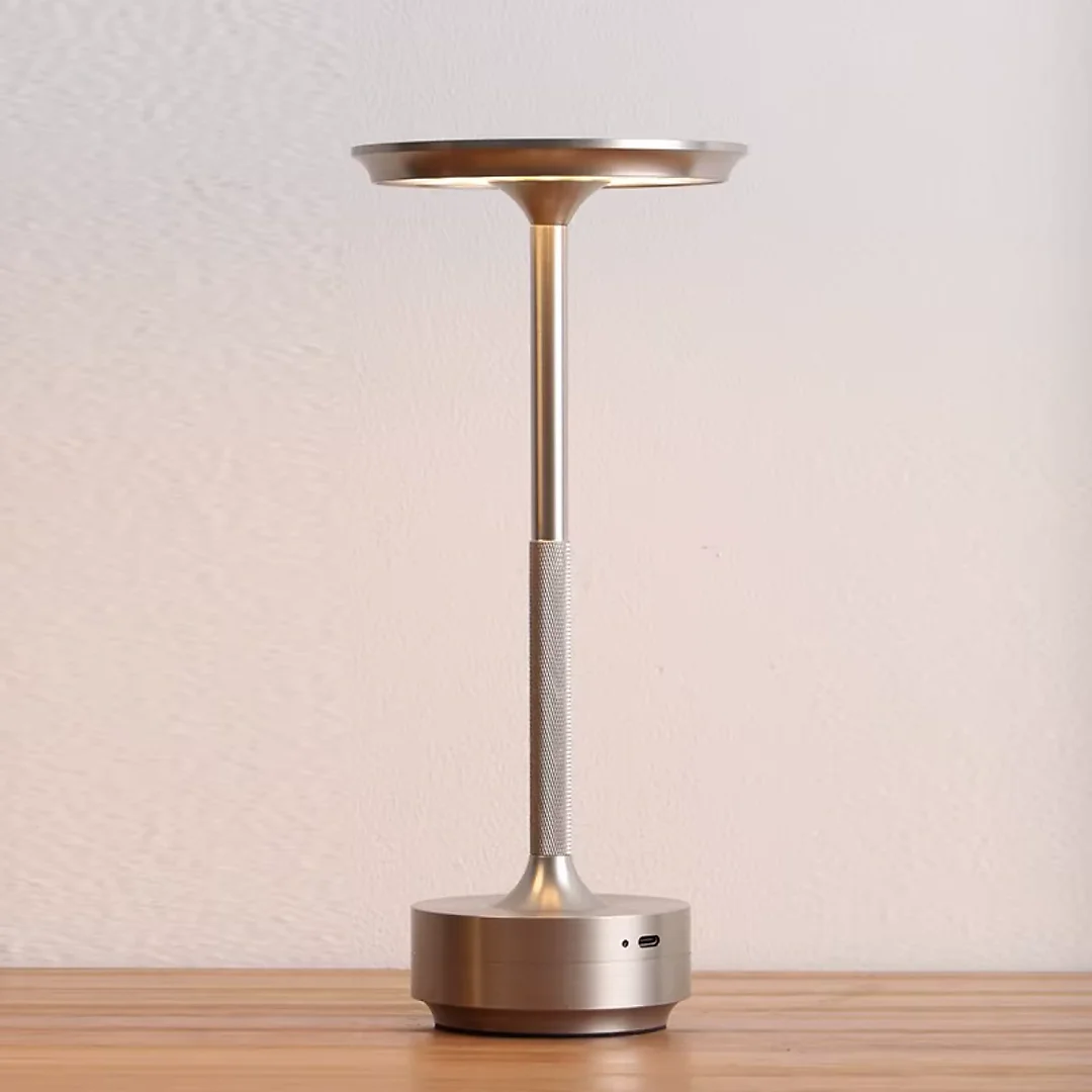 Aluminum Cordless Table Lamp, 4000mAh Rechargeable LED Touch Lamp with Stepless Dimming, Battery Operated Retro Lamp for Dining & Bedside