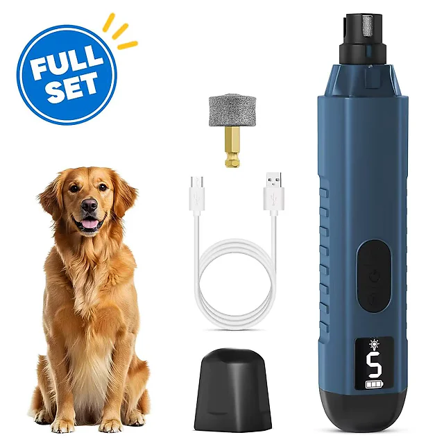 Dog Nail Grinder 5-Speed, Quiet Rechargeable Pet Nail Trimmer for Dogs & Cats, Professional Paw Care Tool