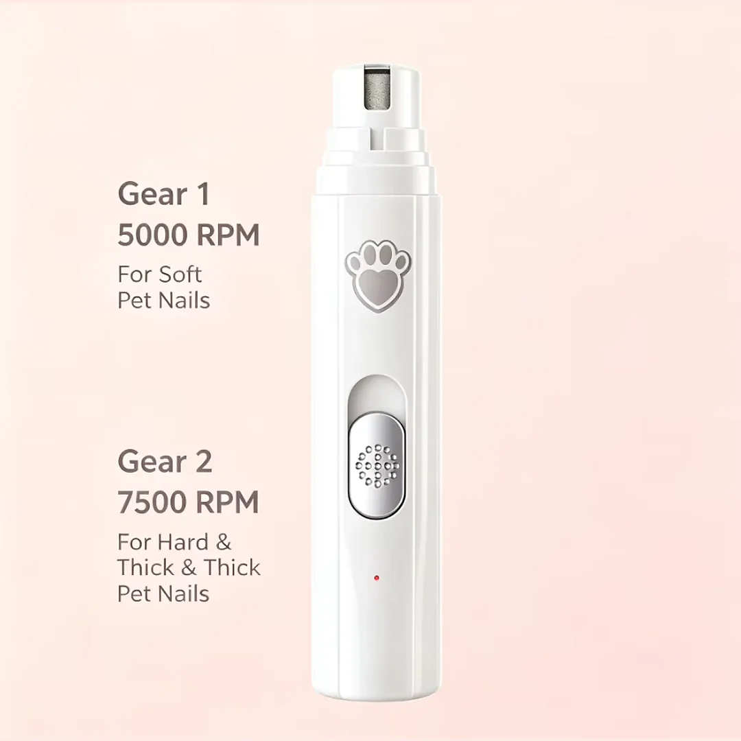 Pet Nail Grinder with Diamond Grinding Wheel, USB Rechargeable Dog Nail Trimmer for Dogs & Cats, Compact Electric Nail File